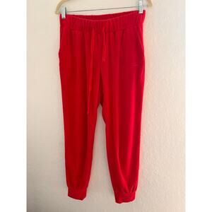 Juicy Couture Red Velour Jogger Sweatpants Size M